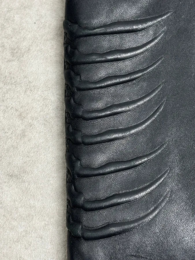 Alexander McQueen Black Spine & Skull Leather Wallet ULfadpz 5