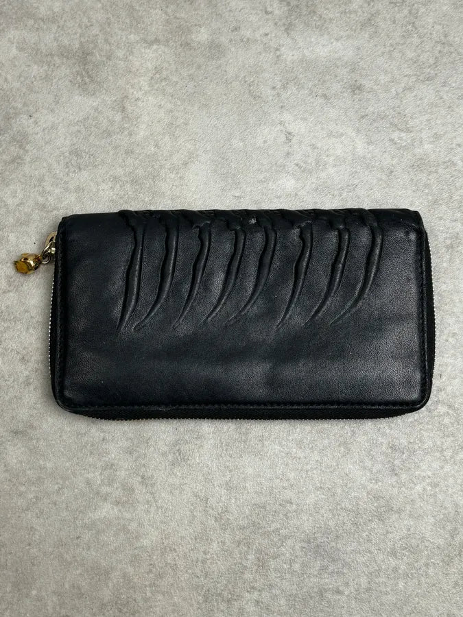 Alexander McQueen Black Spine & Skull Leather Wallet ULfadpz 2