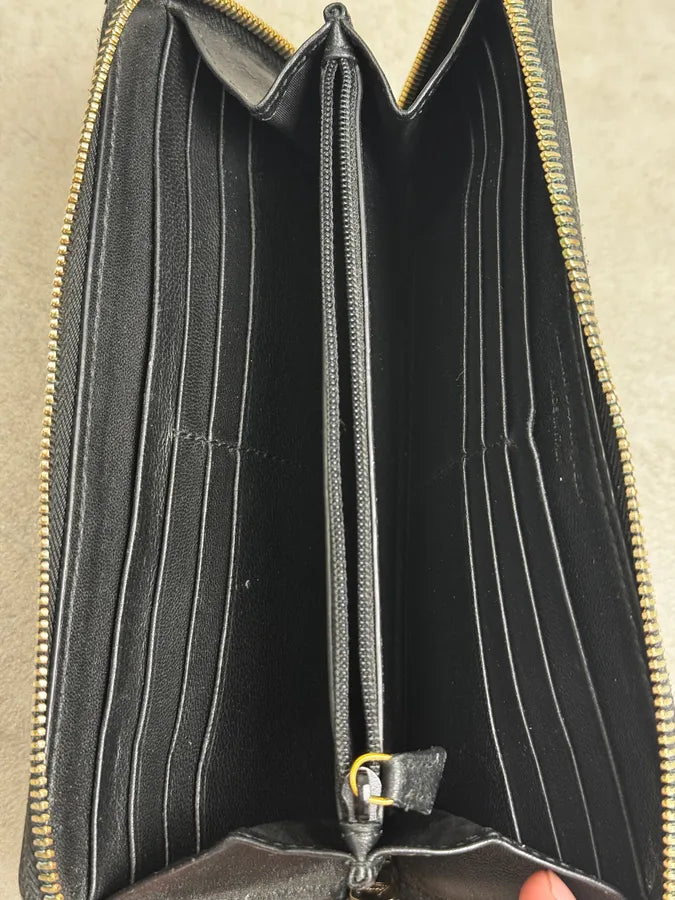 Alexander McQueen Black Spine & Skull Leather Wallet ULfadpz 8