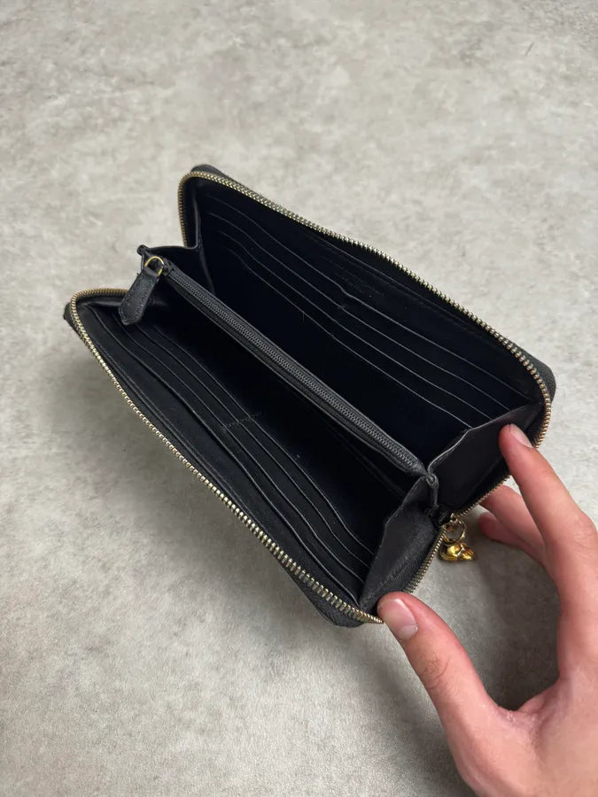 Alexander McQueen Black Spine & Skull Leather Wallet ULfadpz 6