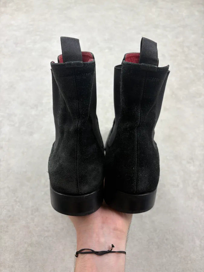 Alexander McQueen Black Suede Chelsea Boots TDfBGWw 6