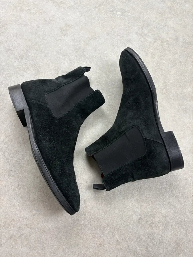 Alexander McQueen Black Suede Chelsea Boots TDfBGWw 5
