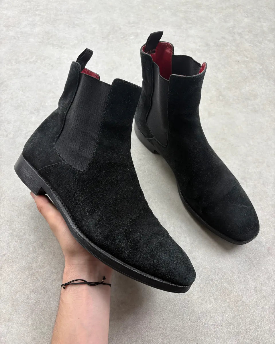 Alexander McQueen Black Suede Chelsea Boots TDfBGWw 0