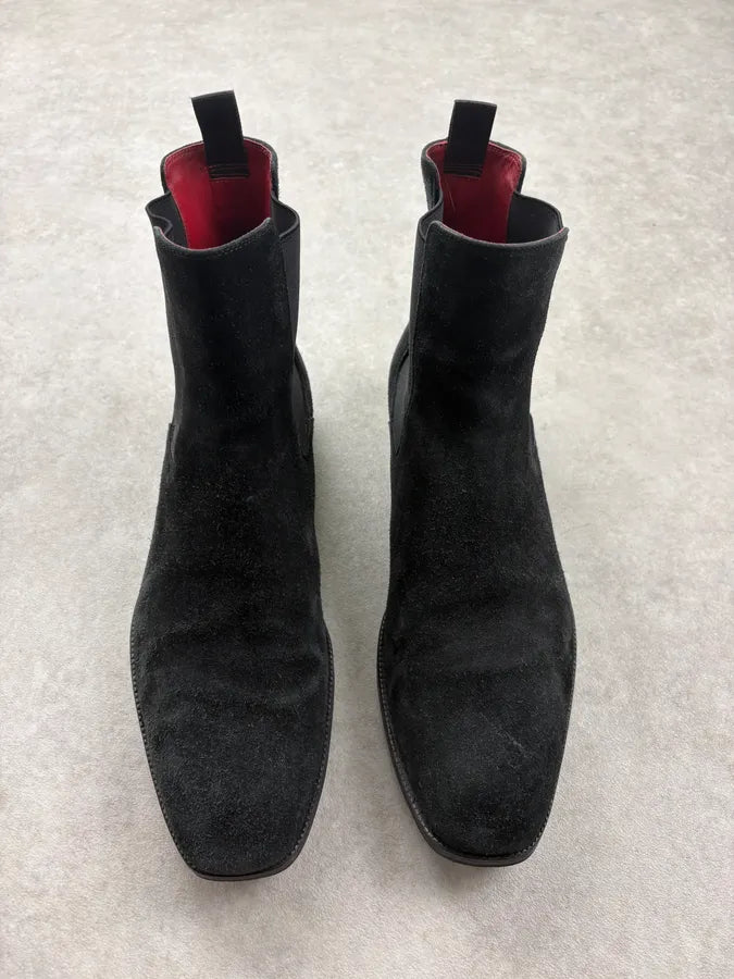Alexander McQueen Black Suede Chelsea Boots TDfBGWw 1
