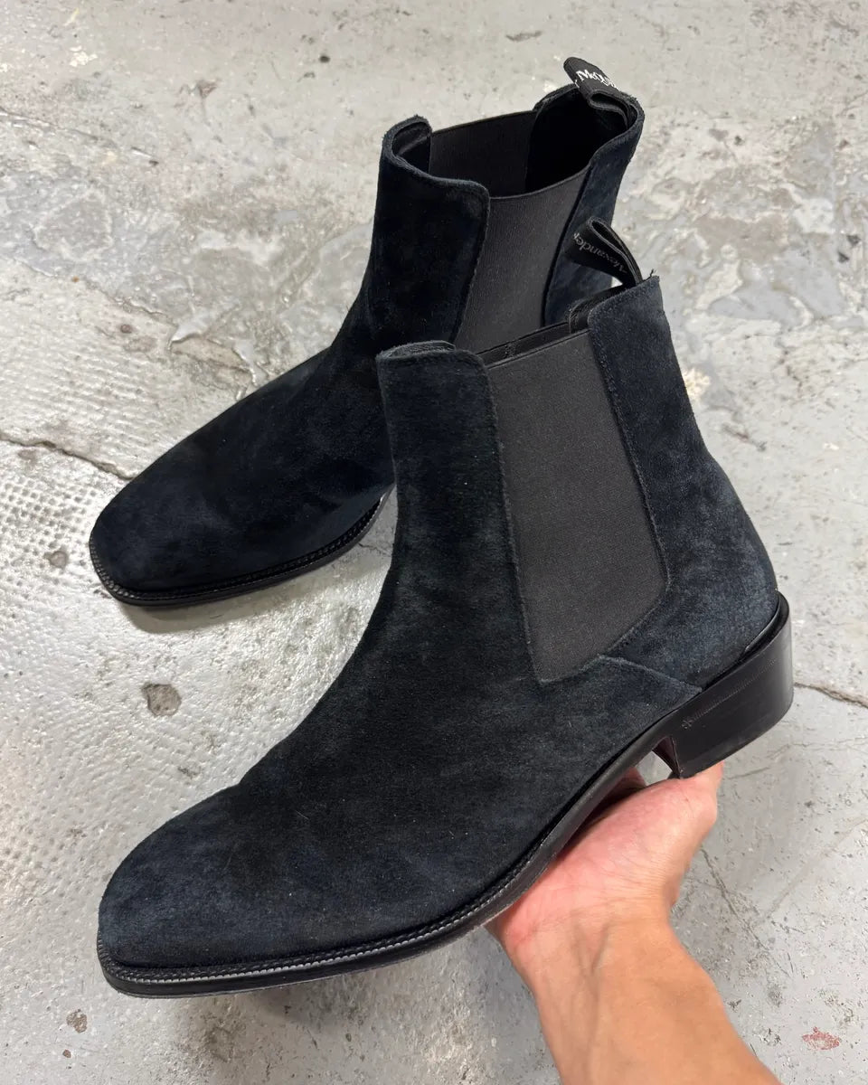 Alexander McQueen Black Suede Leather Boots cekzblj 0