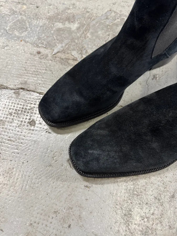 Alexander McQueen Black Suede Leather Boots cekzblj 3