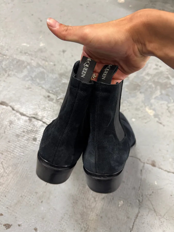 Alexander McQueen Black Suede Leather Boots cekzblj 4