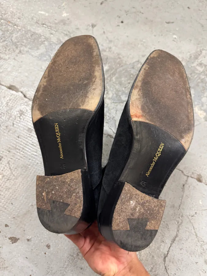 Alexander McQueen Black Suede Leather Boots cekzblj 5