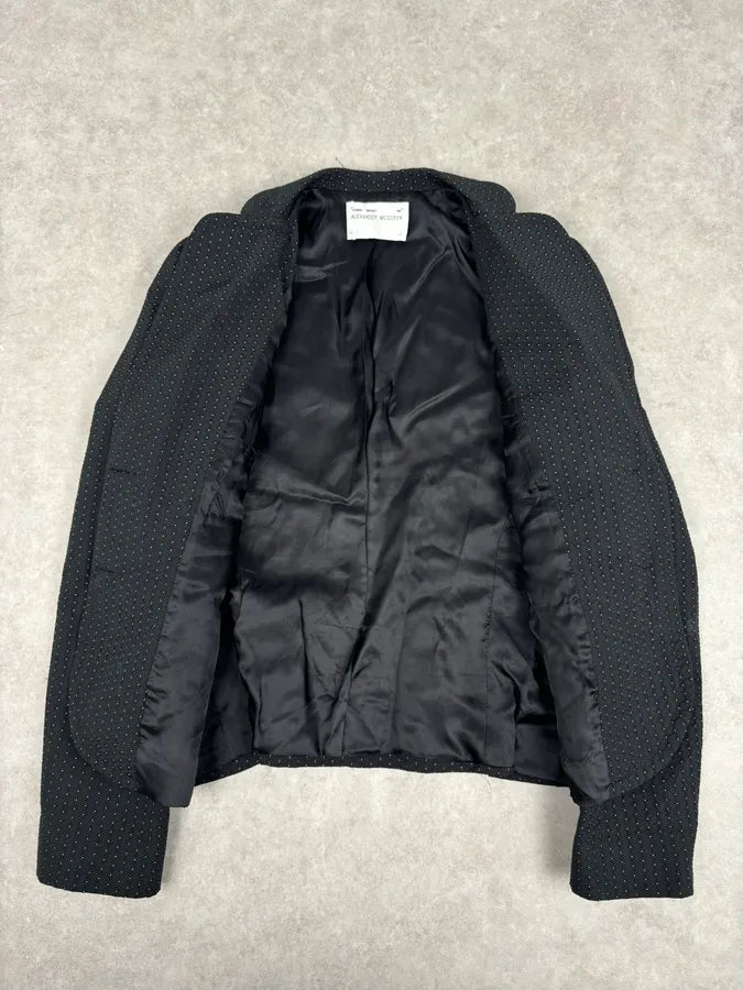 2000s Alexander McQueen Black Wool Studded Blazer aCdDLQJ 6