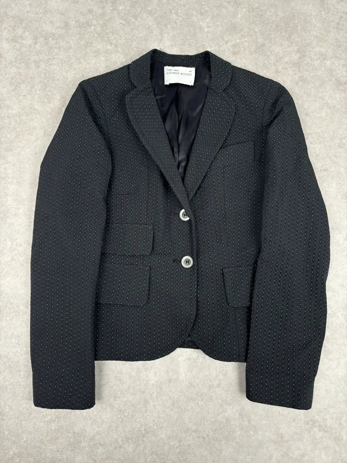 2000s Alexander McQueen Black Wool Studded Blazer aCdDLQJ 0