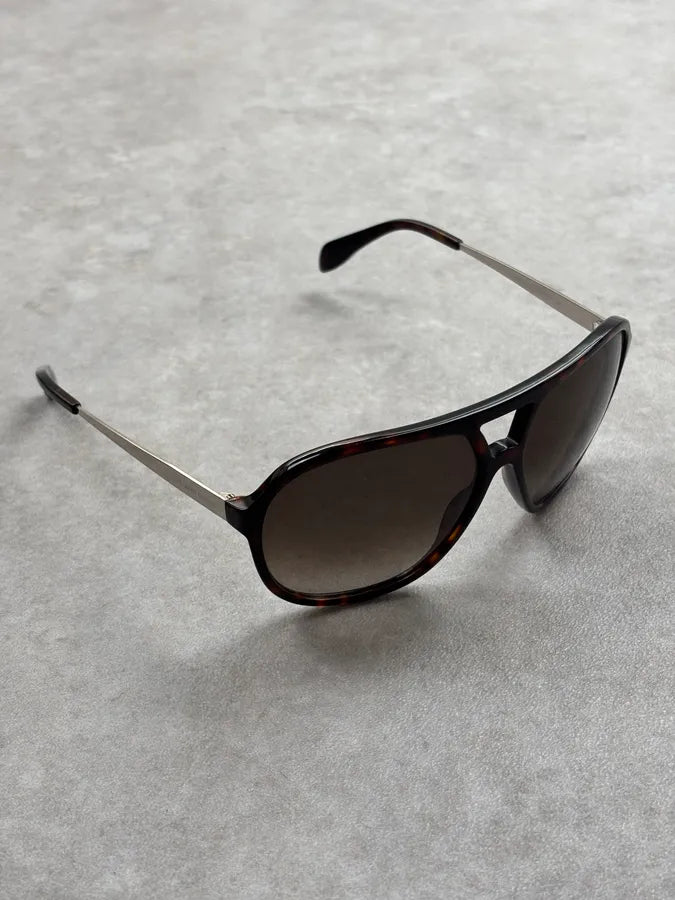 Alexander McQueen Brown Acetate Tortoiseshell Sunglasses hggxxev 5