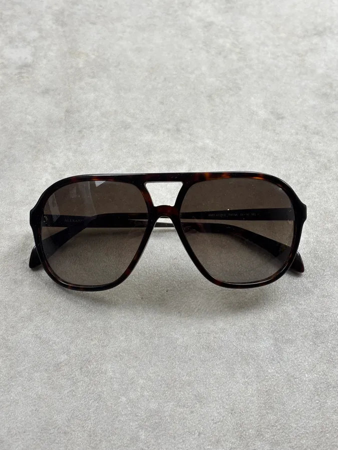 Alexander McQueen Brown Acetate Tortoiseshell Sunglasses hggxxev 0