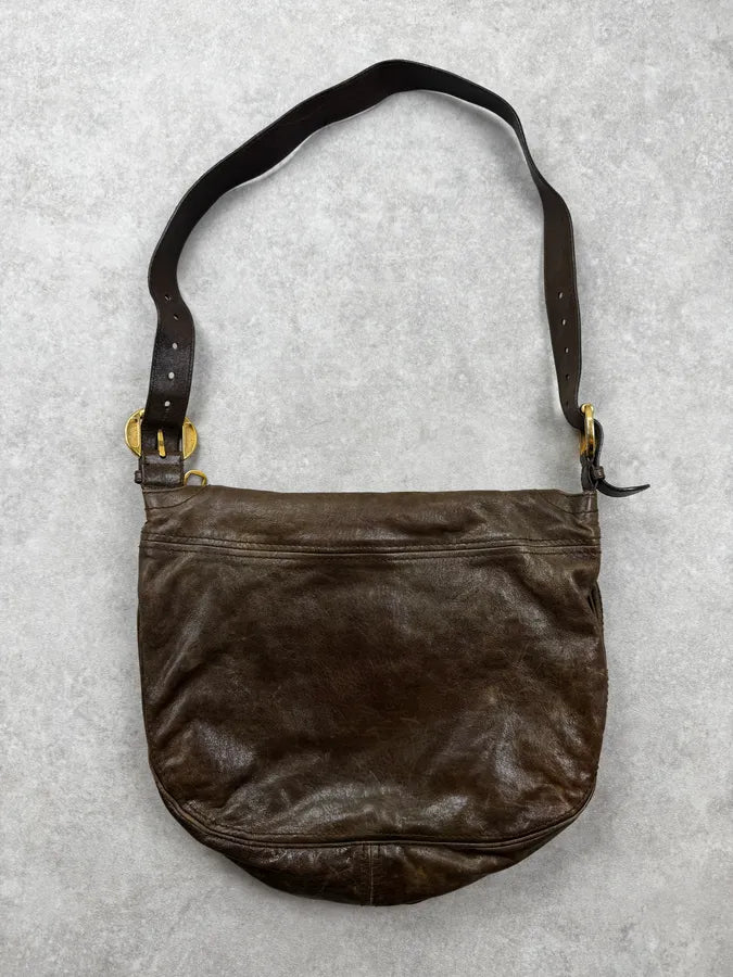 AW2009 Alexander McQueen Brown Flap Pocket CrossBody Bag ErmDEnM 3