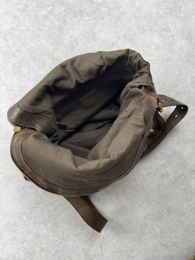 AW2009 Alexander McQueen Brown Flap Pocket CrossBody Bag ErmDEnM 13