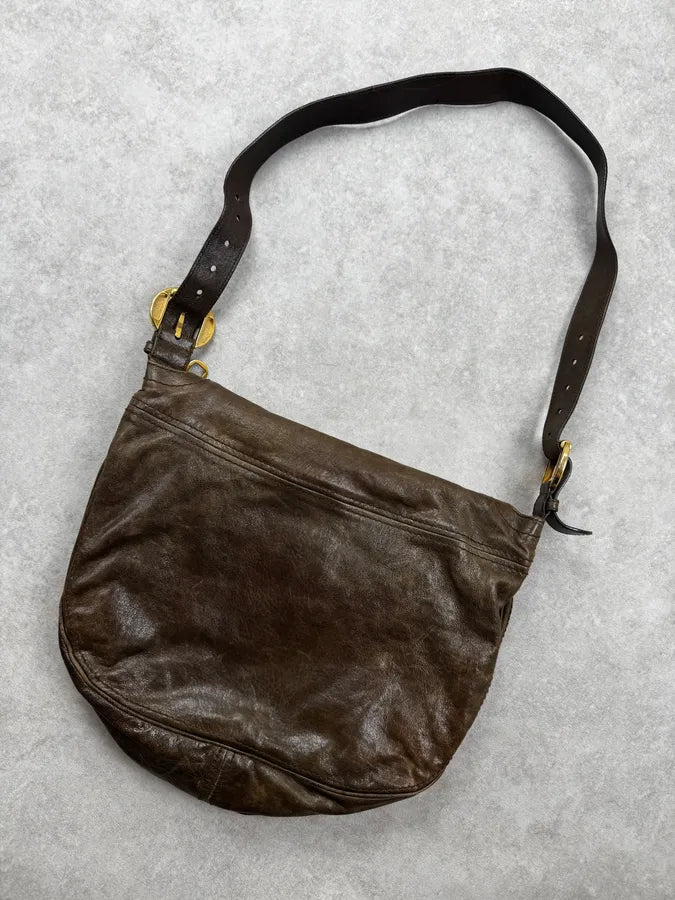 AW2009 Alexander McQueen Brown Flap Pocket CrossBody Bag ErmDEnM 7