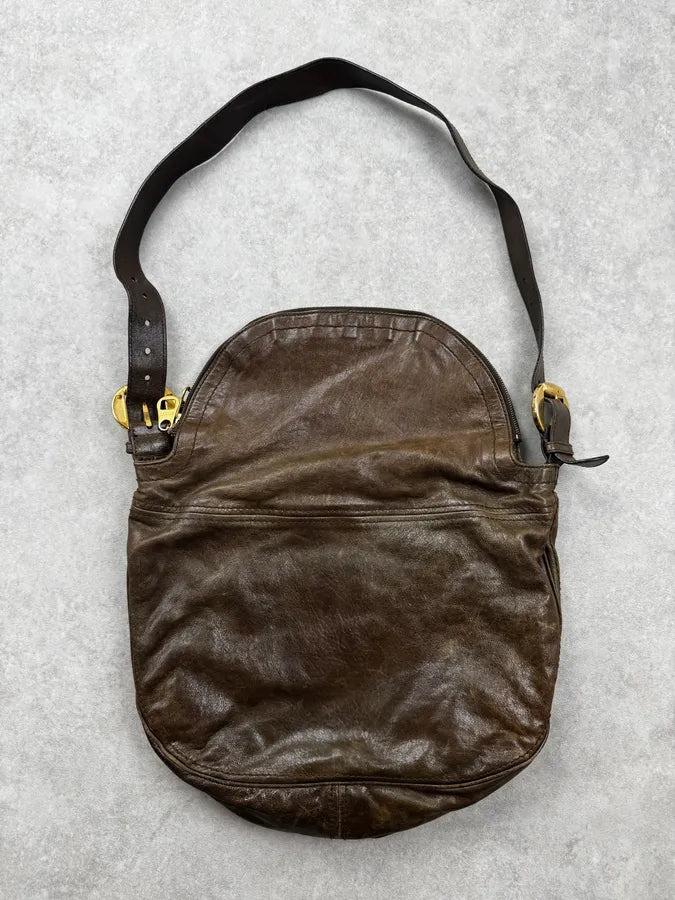 AW2009 Alexander McQueen Brown Flap Pocket CrossBody Bag ErmDEnM 5