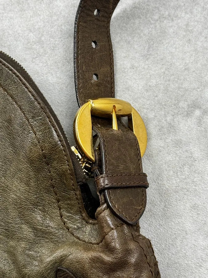 AW2009 Alexander McQueen Brown Flap Pocket CrossBody Bag ErmDEnM 10