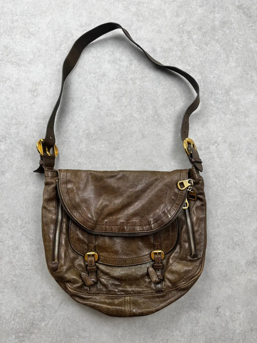 AW2009 Alexander McQueen Brown Flap Pocket CrossBody Bag ErmDEnM 1