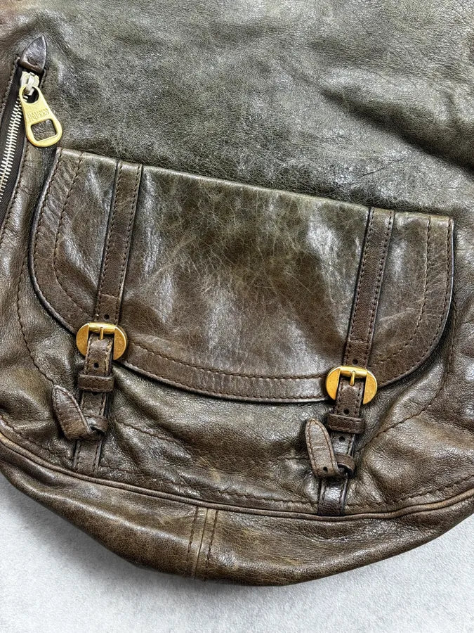 AW2009 Alexander McQueen Brown Flap Pocket CrossBody Bag ErmDEnM 9