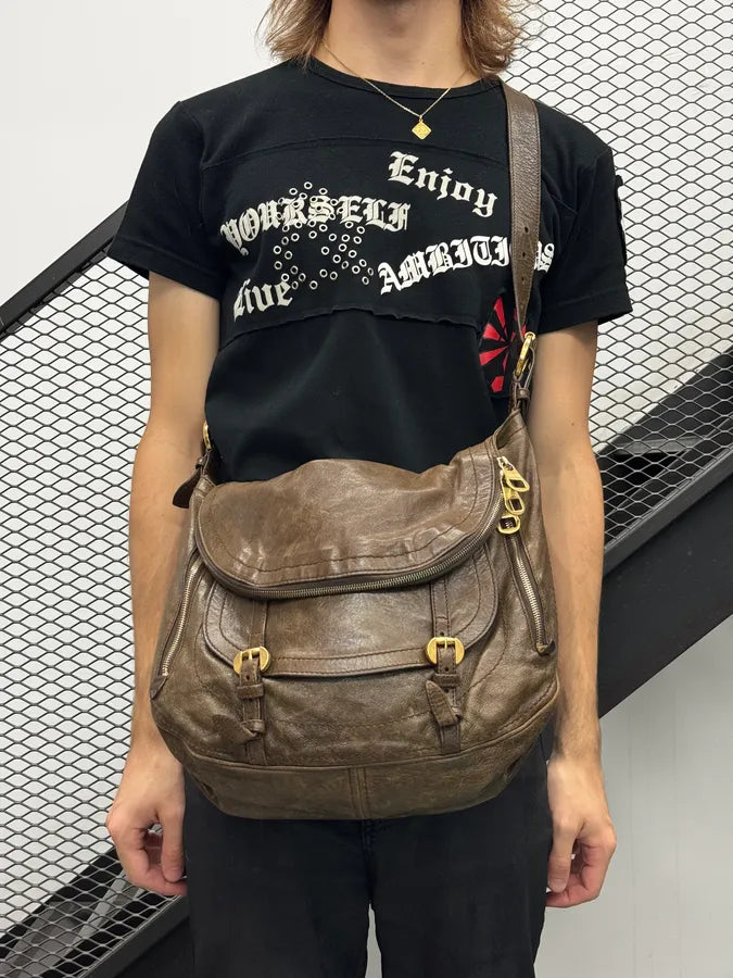AW2009 Alexander McQueen Brown Flap Pocket CrossBody Bag ErmDEnM 0