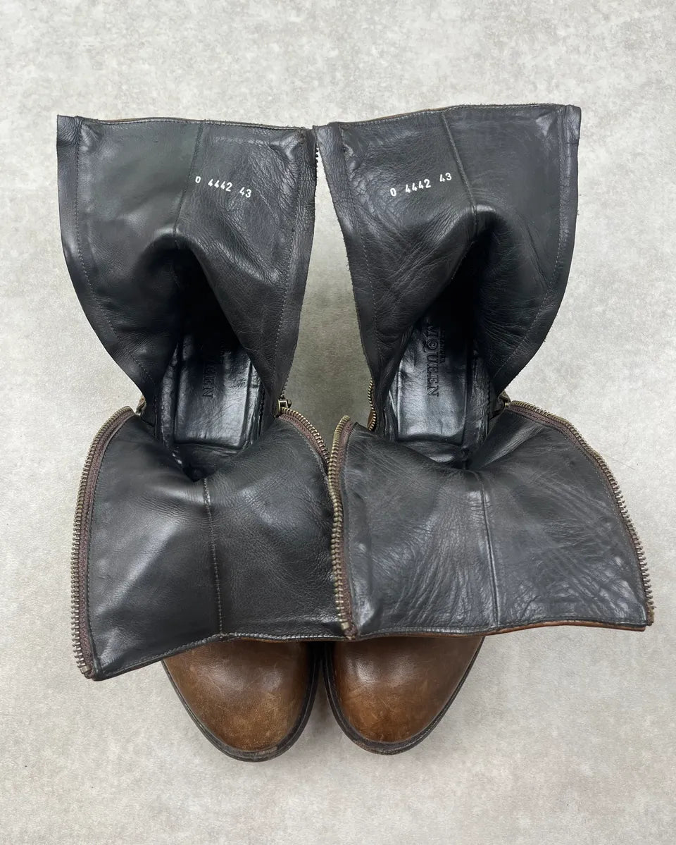 Alexander McQueen Brown Leather Detachable Top Equestrian Boots ZGXODYu 10