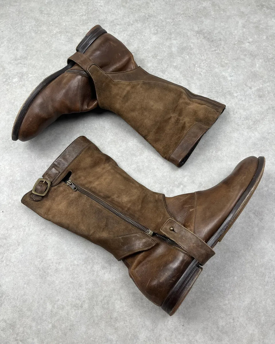 Alexander McQueen Brown Leather Detachable Top Equestrian Boots ZGXODYu 2