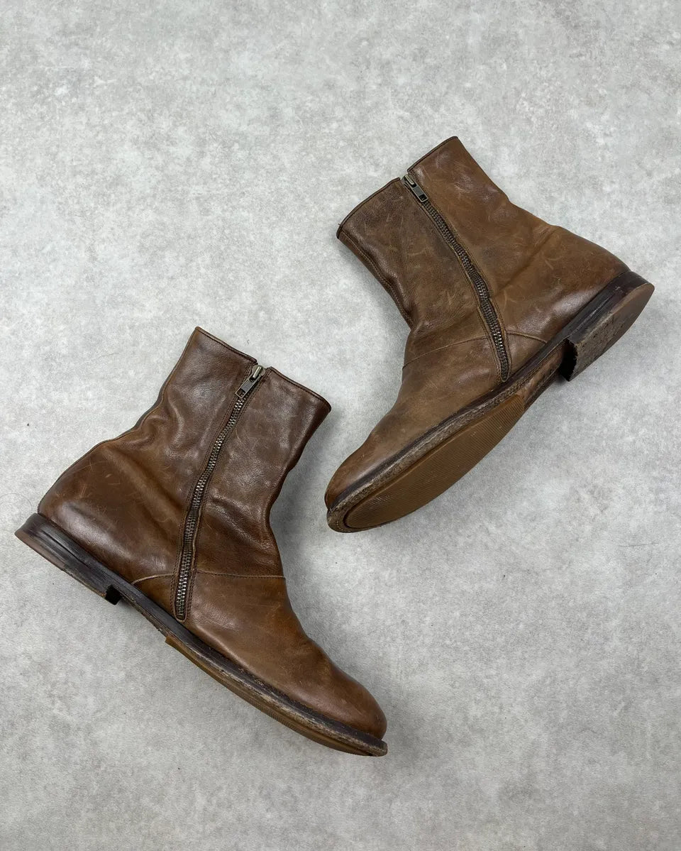 Alexander McQueen Brown Leather Detachable Top Equestrian Boots ZGXODYu 4