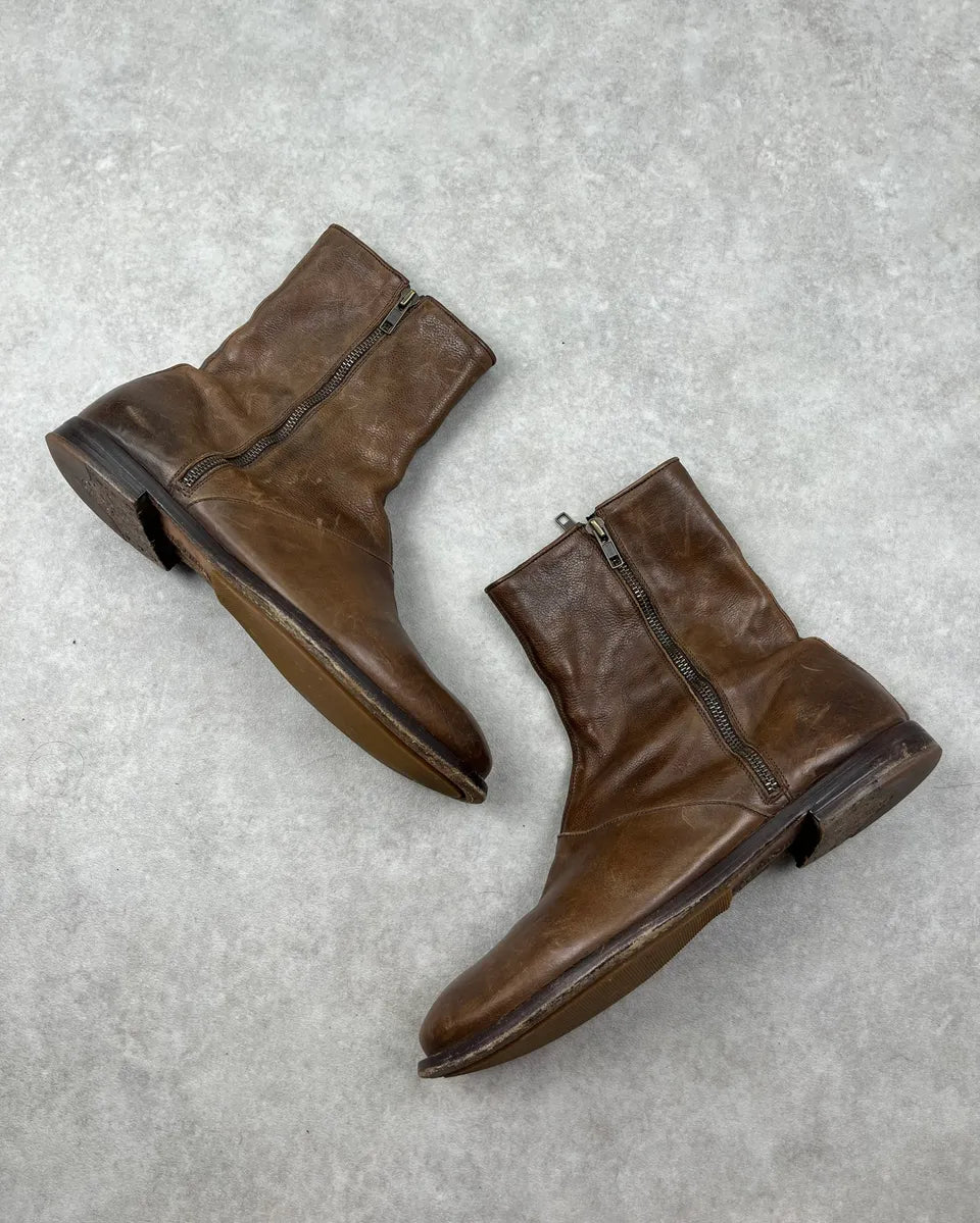 Alexander McQueen Brown Leather Detachable Top Equestrian Boots ZGXODYu 5