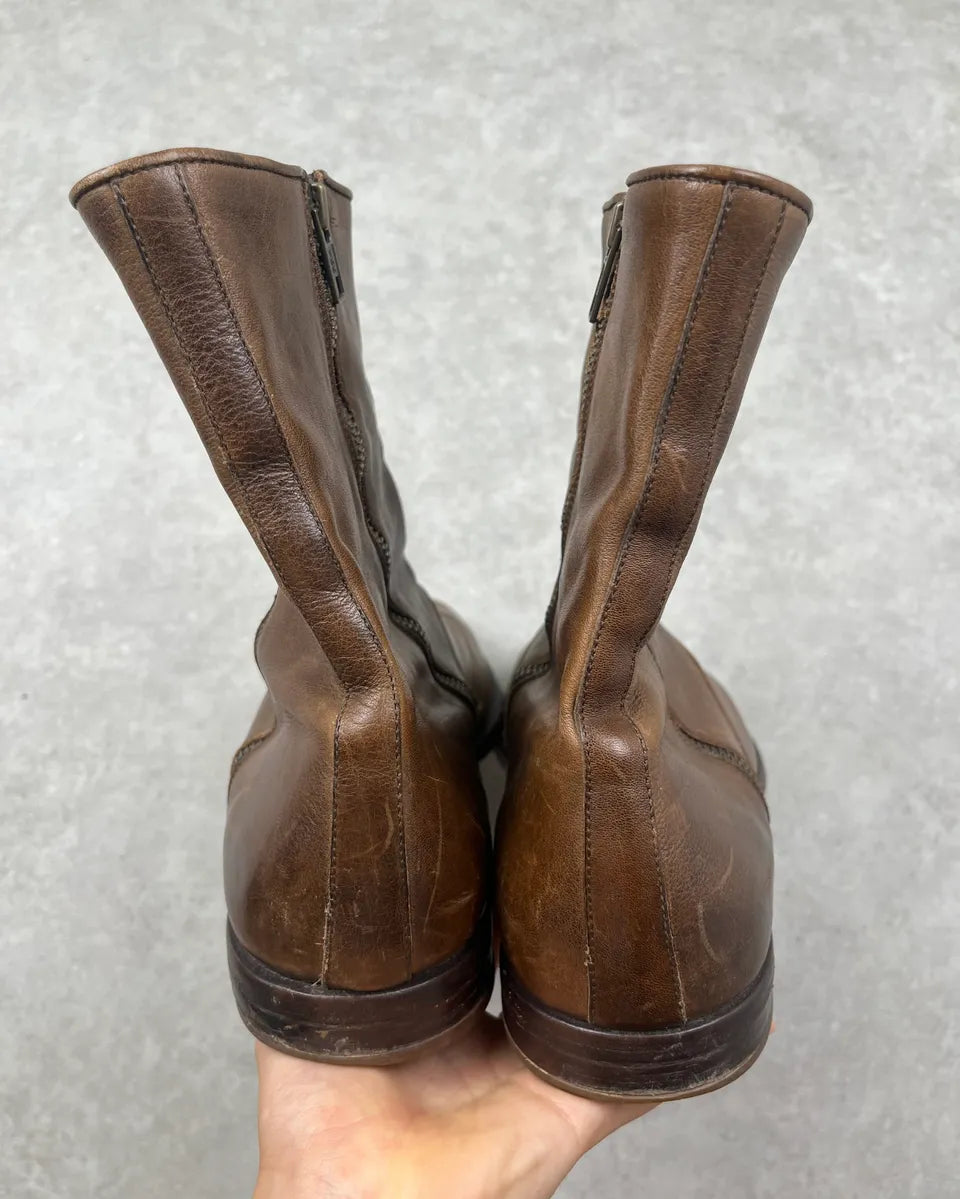 Alexander McQueen Brown Leather Detachable Top Equestrian Boots ZGXODYu 6