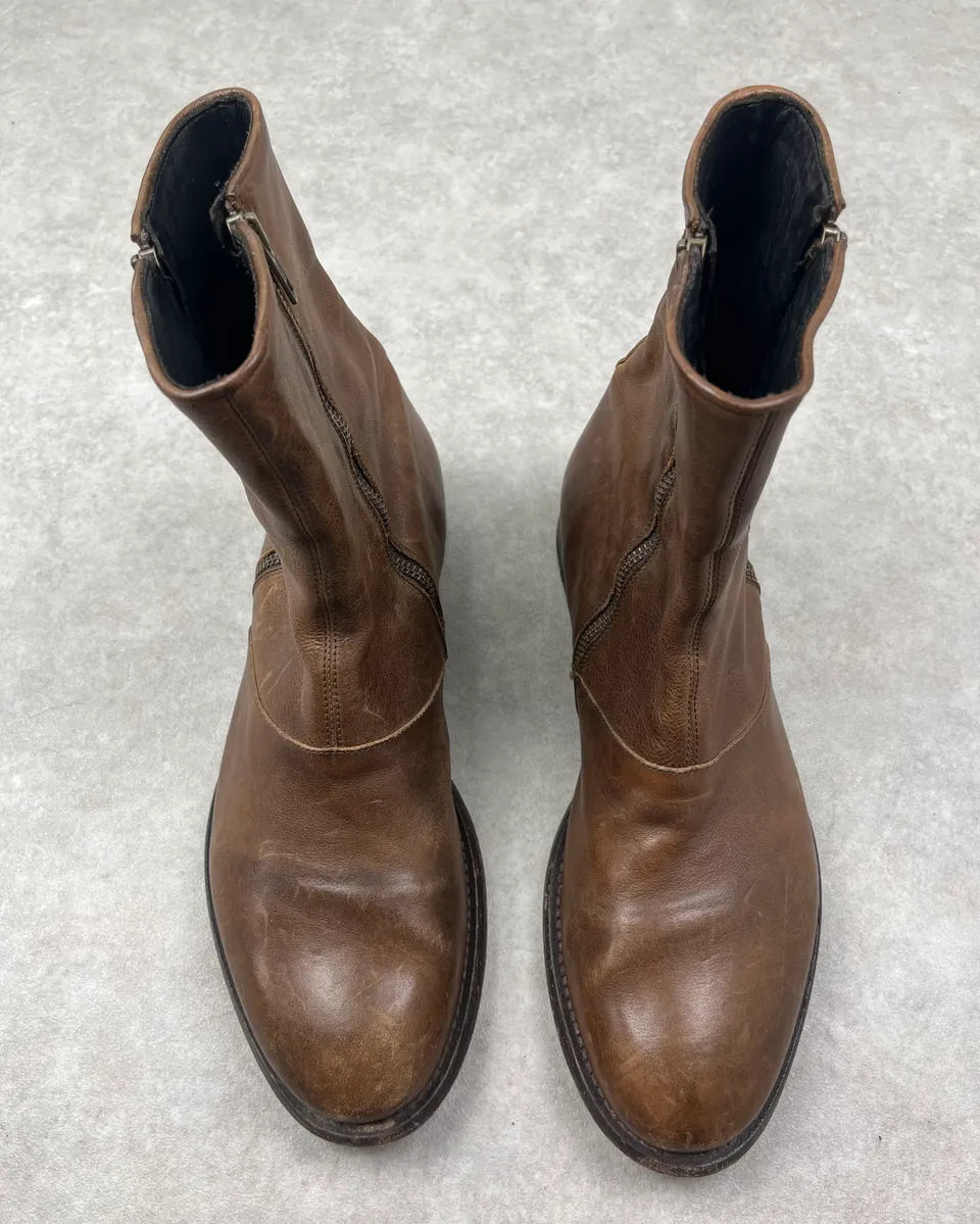 Alexander McQueen Brown Leather Detachable Top Equestrian Boots ZGXODYu 7