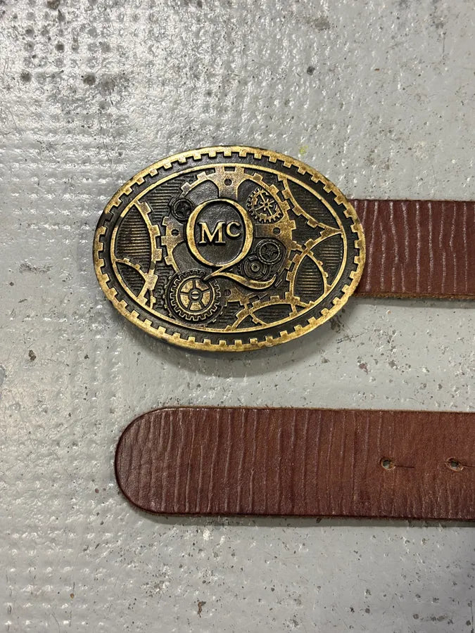 Alexander McQueen Brown Leather Steampunk Buckle Belt hZDoeEp 3