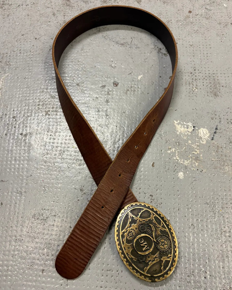 Alexander McQueen Brown Leather Steampunk Buckle Belt hZDoeEp 1
