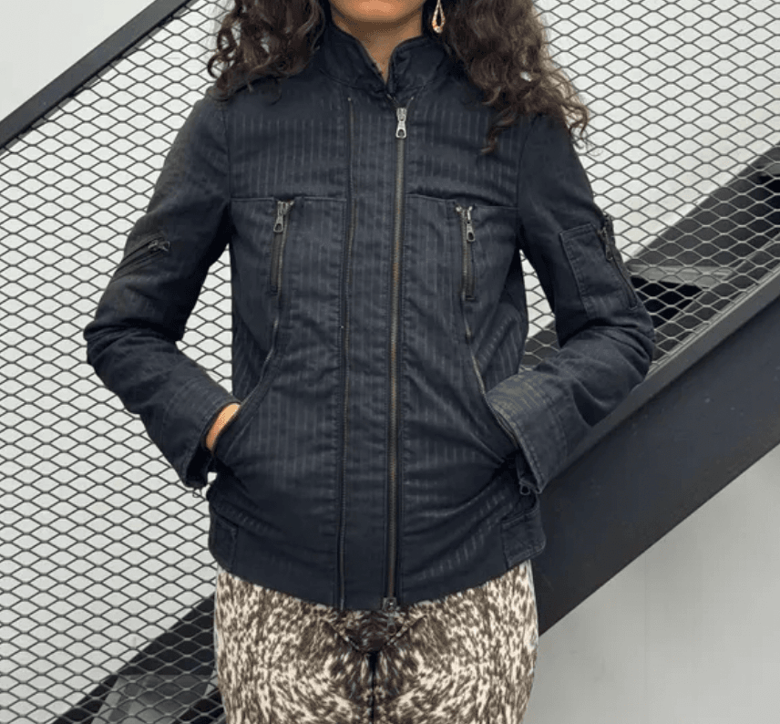 Alexander McQueen Dark Navy Nylon Striped Multi Zip Jacket DAfmHck 2