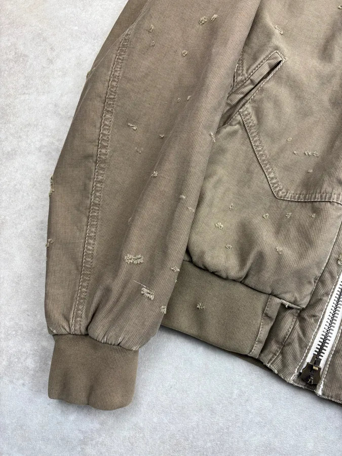 2010s Alexander McQueen Green Distressed Military Bomber Jacket REqBcYk 8