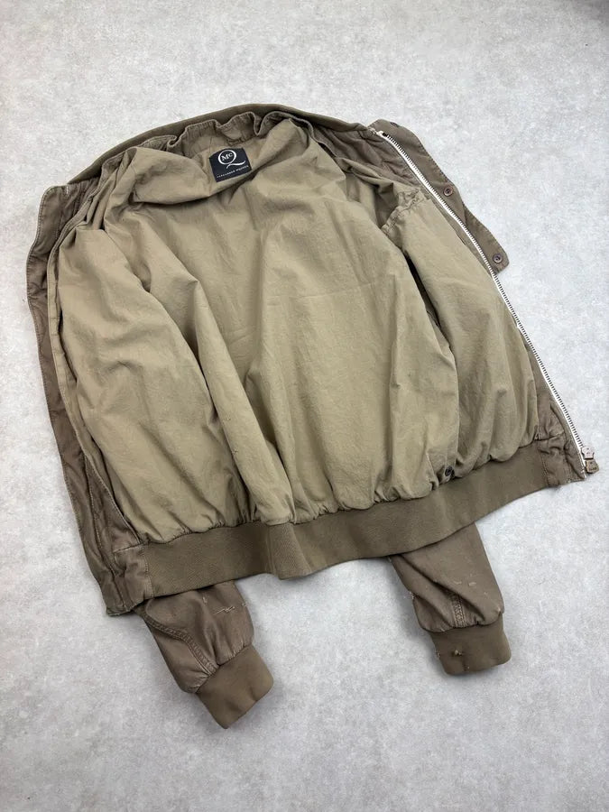2010s Alexander McQueen Green Distressed Military Bomber Jacket REqBcYk 7