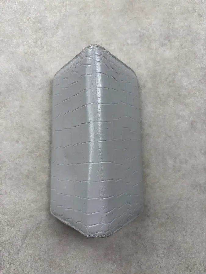 Alexander McQueen Grey Crocodile Embossed Leather Wallet QLSYAHw 4
