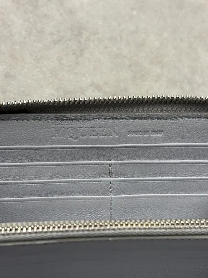 Alexander McQueen Grey Crocodile Embossed Leather Wallet QLSYAHw 6