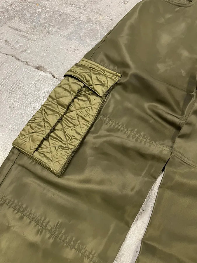 Alexander Mcqueen Khaki Contemporary Cargo Satin Pants (M) YUGWqKO 6