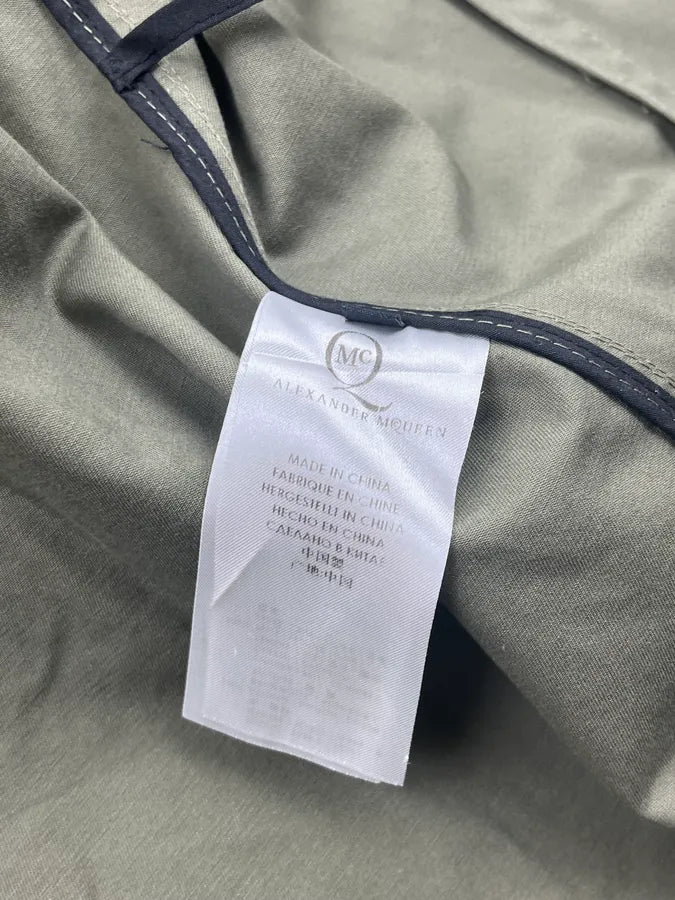 2010s Alexander McQueen Olive Asymmetrical Military Perfecto Jacket cXmdvFM 11