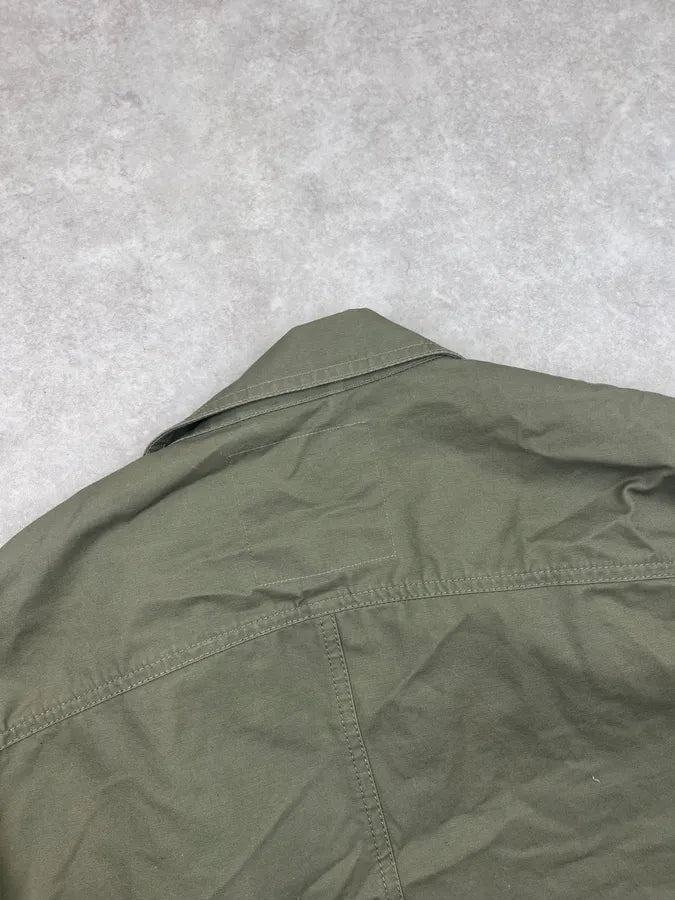 2010s Alexander McQueen Olive Asymmetrical Military Perfecto Jacket cXmdvFM 6