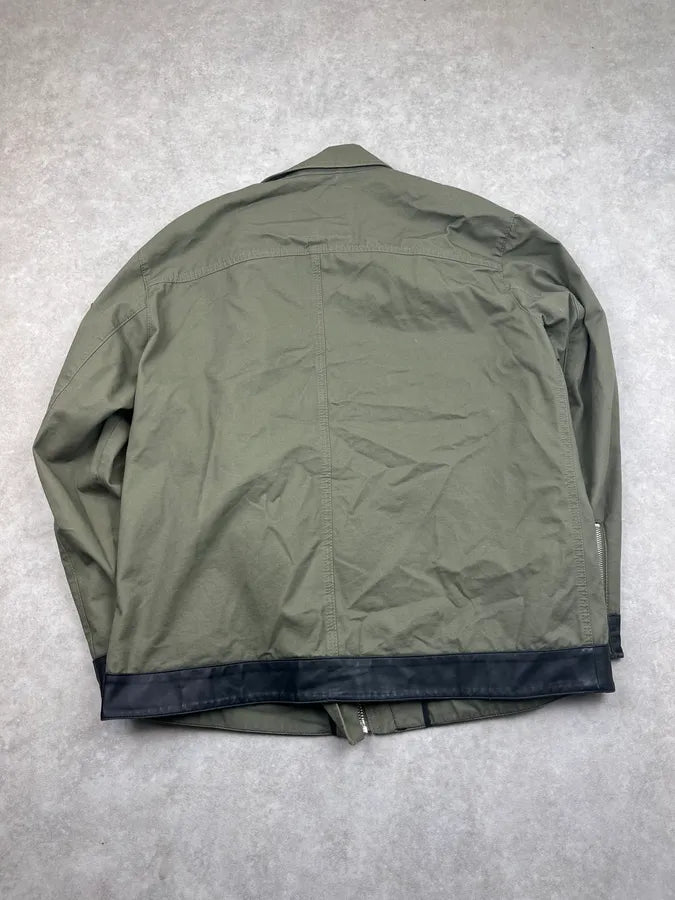 2010s Alexander McQueen Olive Asymmetrical Military Perfecto Jacket cXmdvFM 5