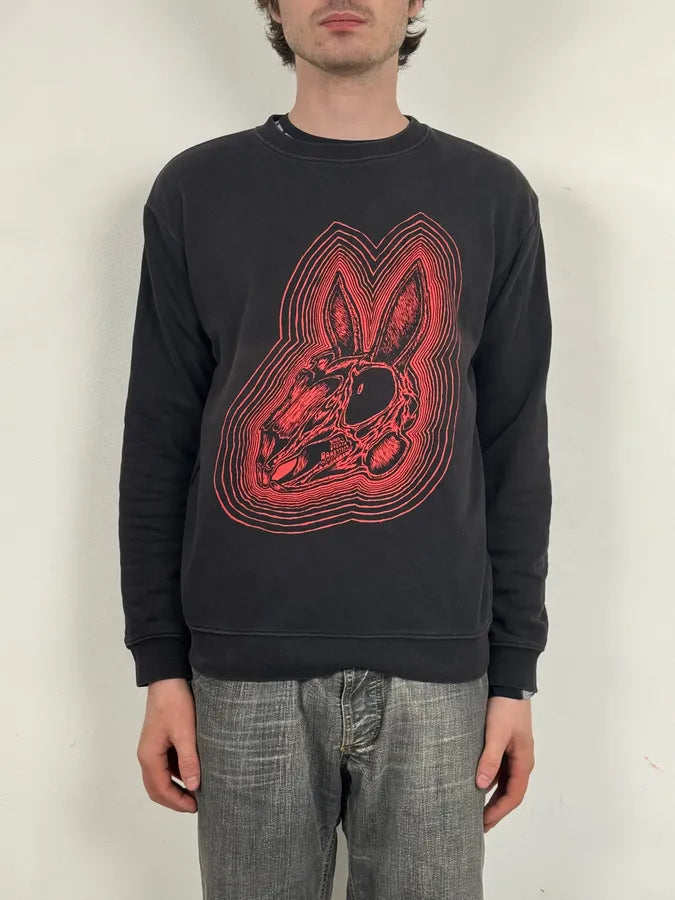 Alexander McQueen Nasty Rabbit Red & Black Crewneck Sweater aZHmuAD 2