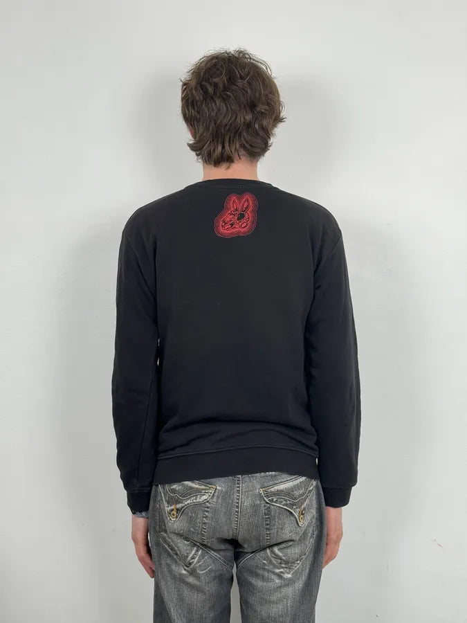Alexander McQueen Nasty Rabbit Red & Black Crewneck Sweater aZHmuAD 1