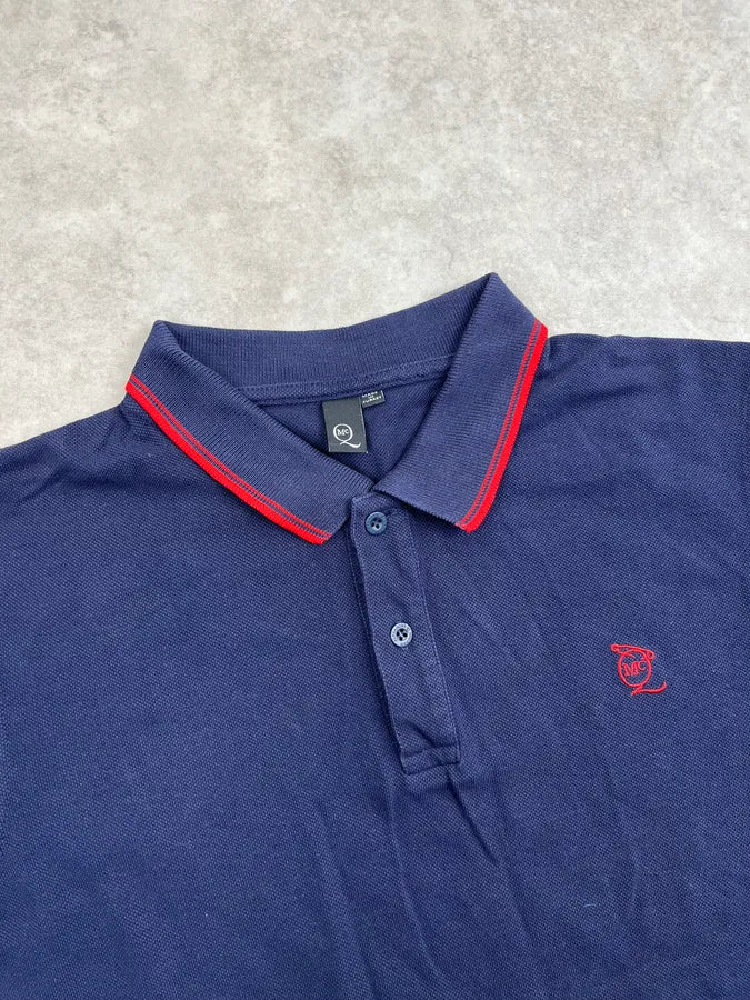 SS2014 Alexander McQueen Navy Contrast Trim Embroidered Polo cSkvcjM 4