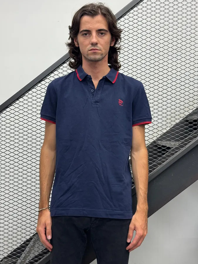 SS2014 Alexander McQueen Navy Contrast Trim Embroidered Polo cSkvcjM 1