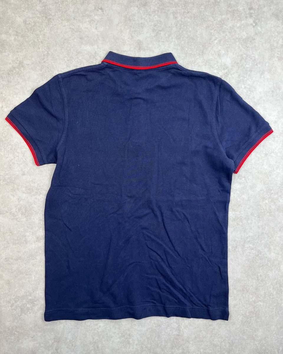 SS2014 Alexander McQueen Navy Contrast Trim Embroidered Polo cSkvcjM 3