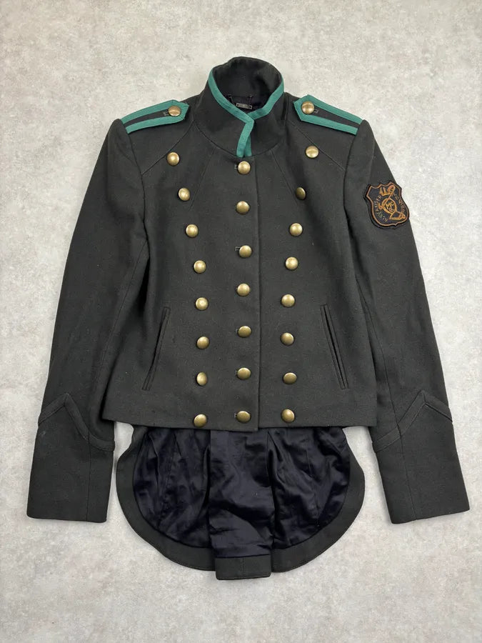 SS2011 Alexander McQueen Olive Wool Officer Double-Breasted Military Blazer Jacket PbMItsi 0