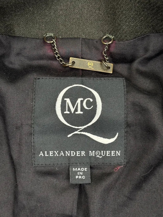 SS2011 Alexander McQueen Olive Wool Officer Double-Breasted Military Blazer Jacket PbMItsi 9
