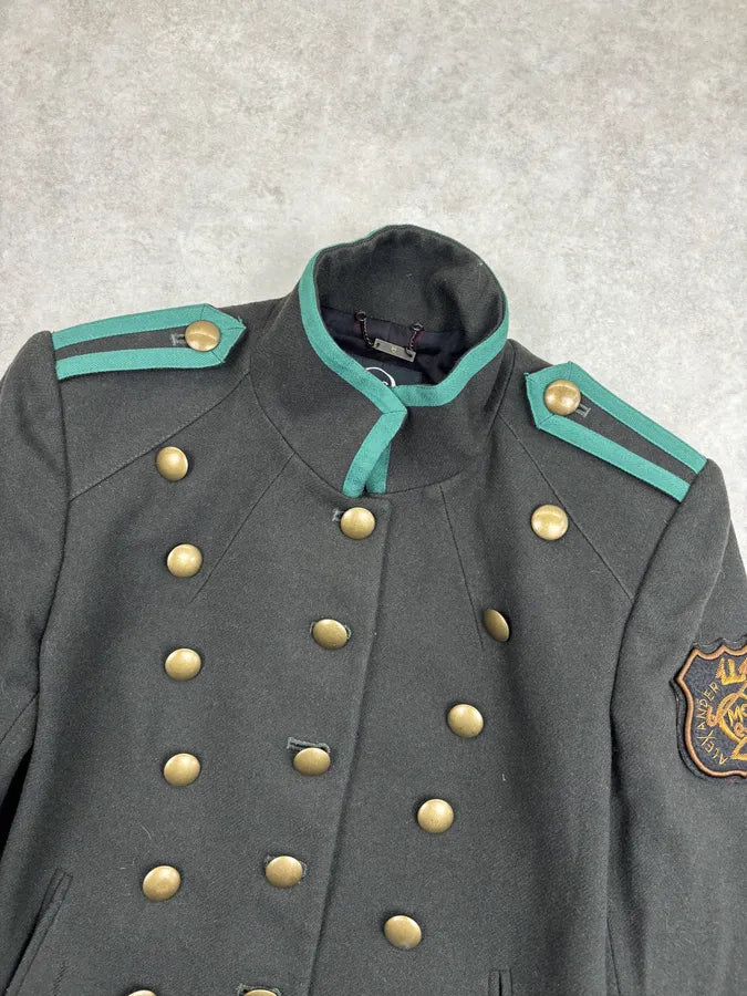 SS2011 Alexander McQueen Olive Wool Officer Double-Breasted Military Blazer Jacket PbMItsi 3
