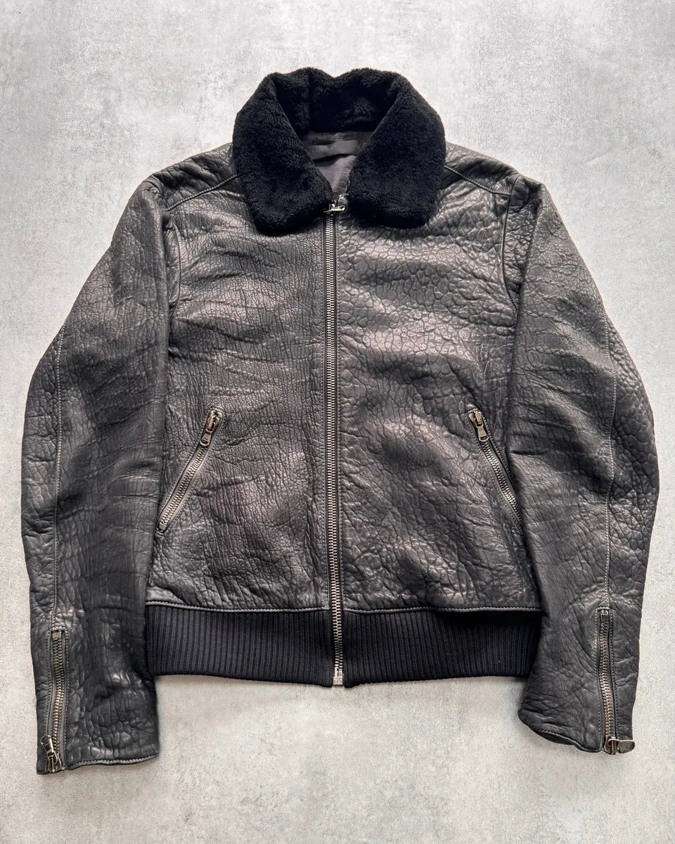 Alexander McQueen Raw Black Leather Jacket (S) 0